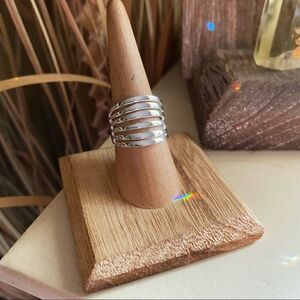 Sterling Silver Multi-Band High-Polish Ring Sizes 7&8